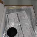 FENNIO Vanity Mirror with Lights, 12" x 16" Lighted Makeup Mirror with Smart Touch Control, 3 Color Modes & Brightness Adjustable, LED Makeup Mirror with 10X Magnification, Square Gold