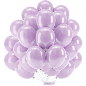 PartyWoo 50pcs Pearl Light Purple Balloons, 12inch, Latex, for Balloon Garland, Birthday, Wedding Decorations