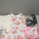 100 Days of School Old Lady Costume Set with Granny Dress Cardigan Old Lady Wig Glasses Grandma Dress Up Outfits(Size 150,White)