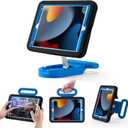 Kids Case for iPad 7th/8th/9th Gen 10.2 inch,Adjustable Portrait/Landscape Stand/Drop Proof with Handle/Kickstand,Child Friendly Protective Cover for iPad 10.2 2021/2020/2019 (BlackBlue)