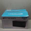 Emerson MW7302B Compact Countertop Microwave Oven with Touch Control, LED Display, 700W, 10 Power Levels, 6 Auto Menus, Glass Turntable and Child Safe Lock, 0.7 Cu., Ft. Black