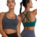 Sports Bras for Women HIigh Support, Criss-Cross Back Padded Strappy High Impact Sports Bras for Women Large Bust (Green, S)