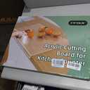 SWSKR Acrylic Cutting Board with Counter Lip,23''x17"Large Clear Cutting Board for Kitchen Countertop,Non-Slip,60% Thicker,Perfect for Bread,Meat,Veggies & More,Great Kitchen Essential Gadgets & Decor