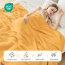 EMME Cotton Muslin King Blanket Bed Layering Bedspread Coverlet Breathable Gauze Soft Lightweight (Heather Yellow, 108"x90")