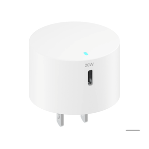 20W Single USB-C Port Wall Charger, Fast Charging, USB-IF Certified, Foldable Plug, White