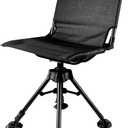 Ameristep Portable Folding Design Hunting Lightweight Heavy-Duty 360 Silent Swivel Blind Chair, Black
