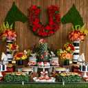 Riceshoot 15.7 Inch Derby Horse Racing Decorations Rose Wreath Red Artificial Flower Horseshoe Wreath Farmhouse Equestrian Door Decor for Horse Race Day Party Decorations