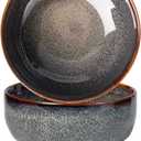 22 Ounce Serving Bowls Set - Ceramic Bowl Set of 2-5.75 inch for Salad, Soup,Cereal Bowls for Kitchen (Caramel Brown)