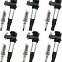 Set of 6 UF375 Ignition Coil Pack & Iridium Spark Plugs Compatible with 2004-2009 Buick Cadillac Chevrolet GMC Saab Saturn 2.8L 3.6L V6 Replace# 12583514 C-747 GN10309