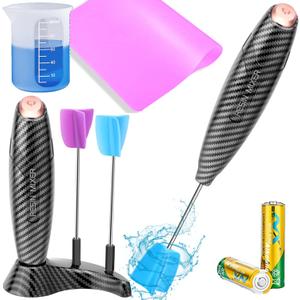 Electric Resin Mixer,Silicone Measurings Cups for Resin Epoxy Mixer for Minimizing Bubbles, Epoxy Resin Mixer, Resin Stirrer for Resin, Silicone Mixing,DIY Crafts Tumbler (Black)