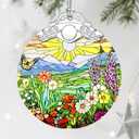 Flower Ornament, Stained Glass Christmas Decorations, Christmas Ornaments for Tree, Holiday Ornament, Gifts for Flower Lovers, Holiday Party Gifts, Gift Ideas & Xmas Gift