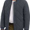 MAGNIVIT Men's Bomber Jacket Winter Fall Quilted Puffer Jacket Warm Padded Coats (XL)