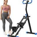 Stair Stepper for Home Vertical Climber, Foldable Full Body Exercise Aerobic Climbing Machines, Mountaineering Fitness Equipment with Adjustable Handles (Black)