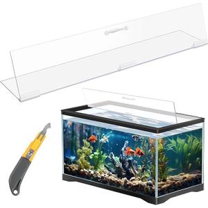 Sieral Aquarium Polycarbonate Canopy Set 19.37 x 9.37 x 0.12 Inch for 10/20 Gallon Without Center Brace Aquariums Cover Fish Tank Lid with a Hook Knife, Clear