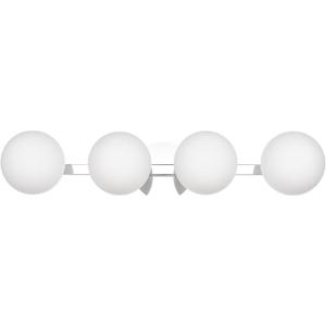 Chrome Globe Bathroom Vanity Light Fixtures, Modern 4 Lights Wall Lighting, Porch Wall Mount Light Fixture for Bathroom, Over Mirror Cabinets Hallway Stairs