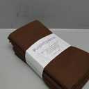 PurpleEssences Set of 12 Hemstitch Cloth Dinner Napkins 100% Cotton - Soft Durable Washable - Ideal for Wedding Christmas Holiday Winter - Perfect Everyday Use Table Linen 18x18 - Nut Brown