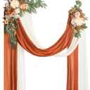 Ling's Moment Fall Artificial Wedding Arch Flowers Kit Pack of 4, 2pcs Hanging Flower Arrangement 2pcs Drapes Ceremony Rose Arbor Backdrop Brunt Orange Terracotta Floral Party Autumn Outdoor Decor