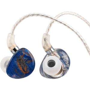 Linsoul Kiwi Ears x Crinacle: Singolo in Ear Monitor, 11mm Dynamic Driver Wired Earbuds, HiFi IEM Gaming Earbuds with KARS, Detachable IEM Cable for Musician Studio (Blue)