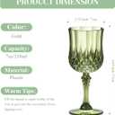 XUWAIDSGN 16 Pcs 7oz Plastic Vintage Wine Glasses Drinking Glasses Unbreakable Wedding Glassware Crystal Water Goblets Reusable Drinkware Vintage Champagne Flutes (16, Dark Green)