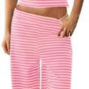 Panadila Womens Striped Two Piece Sets Summer Lounge Outfits Sailor Tube Top and Pants Matching Set Beach Vacation Travel Y2k, Medium