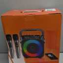 Karaoke Machine, Portable Bluetooth Speaker with 2 Wireless Microphones for Adults & Kids with Lights, Karaoke Microphone with PA System Supports USB/TF/FM/AUX for Home Party Home System Packages (Black)