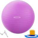 Fitvids Anti-Burst and Slip Resistant Exercise Yoga Fitness Birthing Ball with 2,000-Pound Capacity, Multiple Colors and Sizes