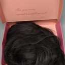 Hair Toppers for Women 20-Inch Wavy Ombre Highlight Synthetic Wig With Fringe Bang - Clip In Hair Pieces for Thinning Hair to Add Volume (1b #)