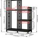 6-Tier Microwave Stand, Freestanding Kitchen Baking Rack, Height Adjustablebakers Shelf, Spice Rack, Mini Fridge, Coffee Bar for Living Room Black, 37.4x15.7 x51.2 in
