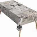 52x70 Inch Vintage Rectangle Tablecloth Old Newspaper Table Cloth Washable Nostalgia Style Table Cover for Dining Home Farmhouse Coffee Shop Decor (Color 4)