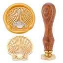 CRASPIRE Sea Shell Wax Seal Stamp Sealing Wax Stamps Ocean Summer Vintage Removable Brass Head Sealing with Wooden Handle for Wedding Invitations Valentine's Day Envelope Christmas Gift Wrap