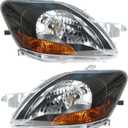 munirater Black Housing Headlights Headlamps Assembly Replacement for Yaris 2007-2011 Base Sedan 4-Door with Amber Corner Driver & Passenger Side TO2518108 TO2519108