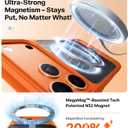 TORRAS Strong Magnetic & Seamless Stand for iPhone 17 Pro Case, Fit for MagSafe, Militray Grade Protection, Built-in Kickstand, Camera Control, Translucent Slim 17 Pro Cover Ostand, Neon Orange