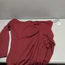 Sarin Mathews Womens One Shoulder Long Sleeve Cocktail Dresses Sexy Bodycon Ruched Wrap Split Party Formal Long Dress, L