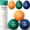 FitBeast Stress Balls for Adults, 6-Pack Hand Therapy Balls, Soft, Medium, Hard Tri-Density, Green, Orange, Blue