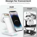Wireless Charging Station, 3 in 1 Fast Wireless Charger Stand for Multiple Devices Apple Watch Ultra Series 11 10 9 8 7 6 SE 5 4 3 2, iPhone 17 16 15 14 13 12 11 Pro Max/Plus/Air/X/XS/XR/SE, Airpods, White