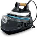 Rowenta, Iron, Ultimate Steam Pro Stainless Steel Soleplate Professional Steam Station for Clothes, 1800 Watts, 1.3L Removable Tank, Boiler Technology, Fast Heat Up, Black Clothes Iron, DG8668 (60 Minute Run Time)