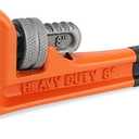 HORUSDY 8-Inch Heavy Duty Straight Pipe Wrench, Quick-Adjust Sturdy Plumbers Wrench with Soft Grip Handle, Straight Jaw Plumbing Tool for Pipe, Household Use, Vehicle Repair