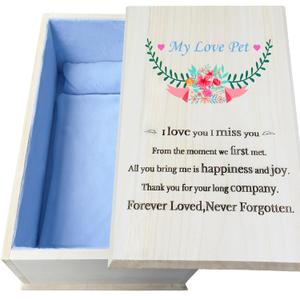Wooden Handmade Pet Casket|Dog Cat Casket,Coffin|Pet Caskets For Dogs,Cats|Pet Burial Box,Pet Memorial (Medium 23.6"L x14.5"W x8.2" H Inside) (Medium Blue23.6"L x14.5"W x8.2"HInside)
