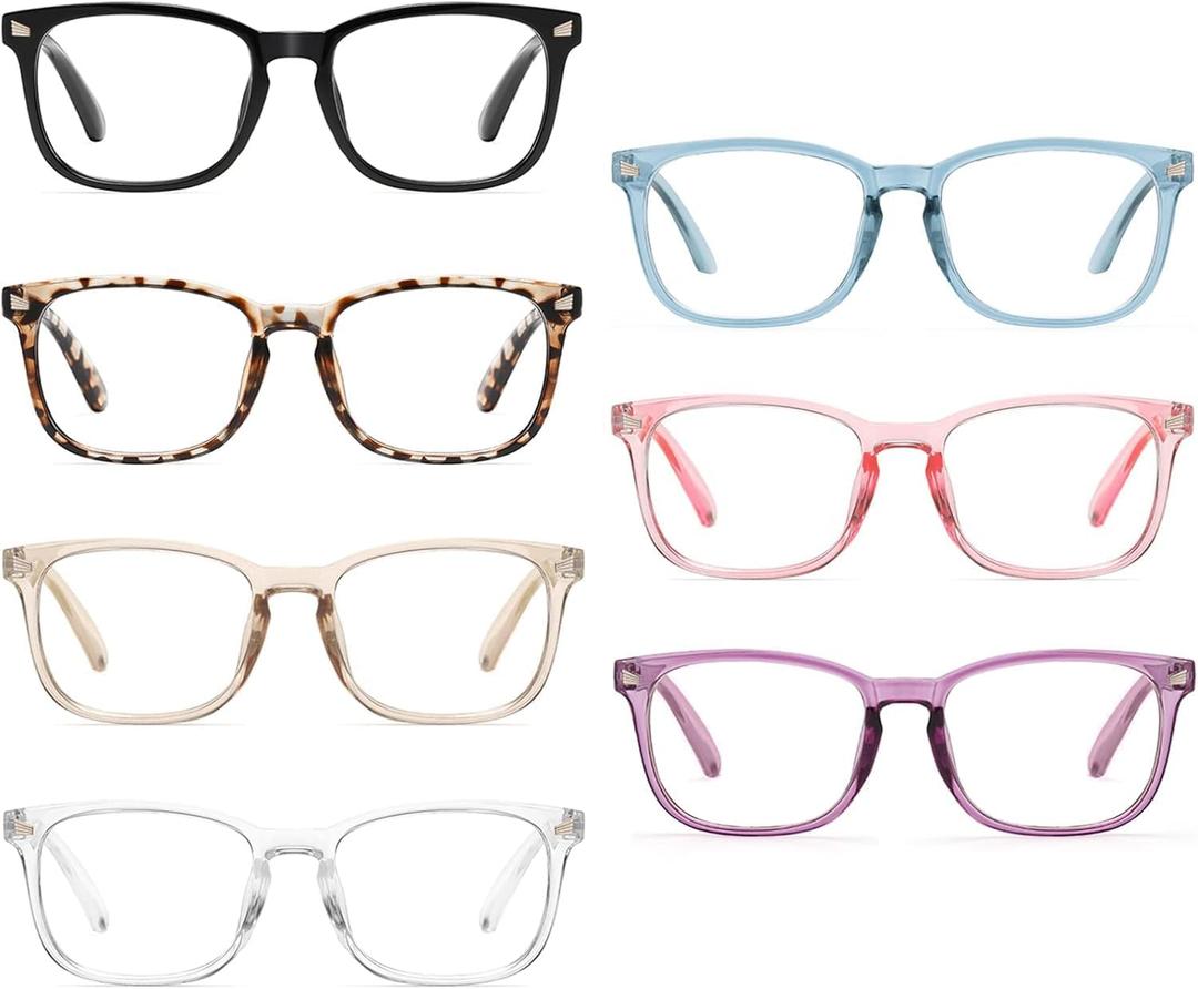 CCVOO Reading Glasses for Women/Men, Eyeglasses, Blue Light Readers for Women/Men, Computer Eye Glasses, Cheaters (7 Pack Mix)