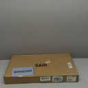 SAIJI Leather Laptop Bed Tray Table, Adjustable Laptop Stand with Removable Stopper, Portable Lap Desks with Foldable Legs, Notebook Stand Breakfast Reading Desk for Sofa Couch(Medium,Gray)