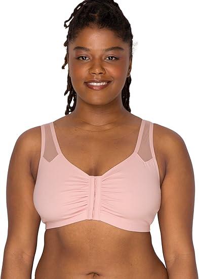 Women's Comfort Front Close Sport Bra with Mesh Straps