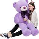 MaoGoLan Giant Purple Teddy Bear 47 inch Life Size Bear Stuffed Animal Plush Toy Valentines Bear for Girls Girlfriend Wife Children Teens