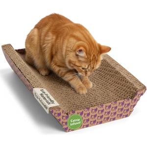 SmartyKat Super Scratcher Chaise Corrugated Cat Scratcher, Catnip Infusion Technology - Brown, One Size