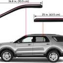 Lightronic Extra Durable Clip-on in-Channel Auto Vent Window Visor, Fits 2011-2019 Ford Explorer, UV Protection Rain Guard, Original Wind Deflector, No-Drill Easy Install, Dark Smoke, 4-Pcs