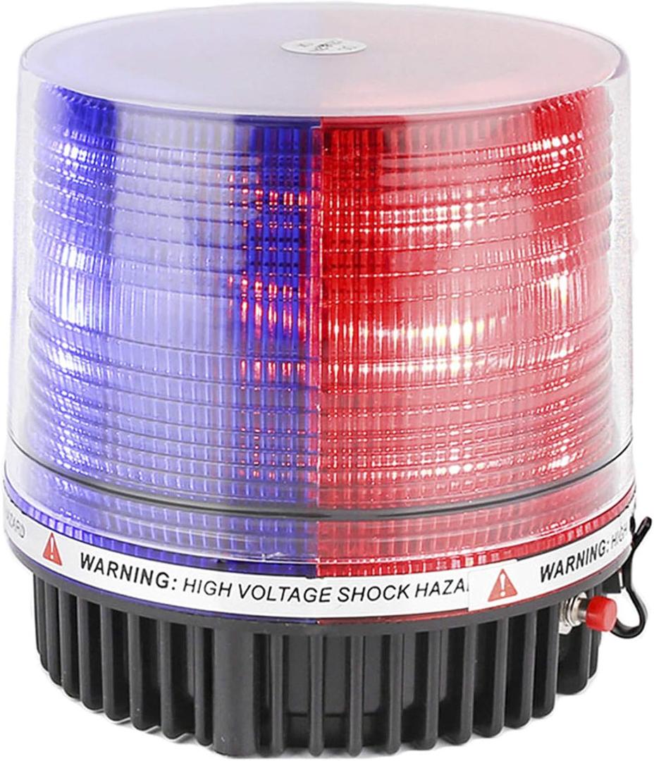 LE-JX Red and Blue Wireless Rotating Beacon Led Strobe Warning Light Roof Top Plow Hazard Flash Emergency Lights 12V with Magnetic Base Mount and Rechargeable Cigar Lighter Plug (Red/Blue, 18 LED)