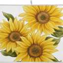 Absorbent Dish Drying Mat for Kitchen Counter - Yellow Sunflower Microfiber Drying Pad, Reversible Drainer Mats for Countertop, Small 16" x 18"