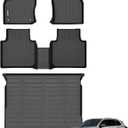 Binmotor-All Weather Car Floor Mats & Cargo Liner Set for Volkswagen Tiguan 2018-2024(Not for 2025), 5 Passenger1st & 2nd Row & Rear Cargo Mat TPE Rubber Liners for VW Tiguan Accessories