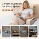 Vekkia 21" Reading Pillow for Sitting Up in Bed, 60 Ergonomic Wedge Back Pillow with Multi-Density Foam for Comfortable Support, XL Side Pockets, Bed Chair for TV, Gaming, Working, Nursing & Recovery