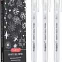 5 x PANDAFLY White Gel Pens, 0.8mm Extra Fine Point Opaque Archival Ink Pen for Journaling, Art, or Drawing - For Artist Gifts, Holiday Gifts & DIY Projects, 3 Pack