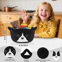 Small Storage Basket, Cute Woven Rope Cotton Storage Basket for Nursery, Baby Towel Bins with Ears Handles, Animal Decor Dog Towel Decor Bear Toy Cat Dog Bins, 8.7" D x 5.5" H IN